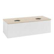 V&B Waschtischunterschrank mit Frontstruktur, mit Beleuchtung Antao 120x36x50cm, HL, WBP botti., glo wh. Lac