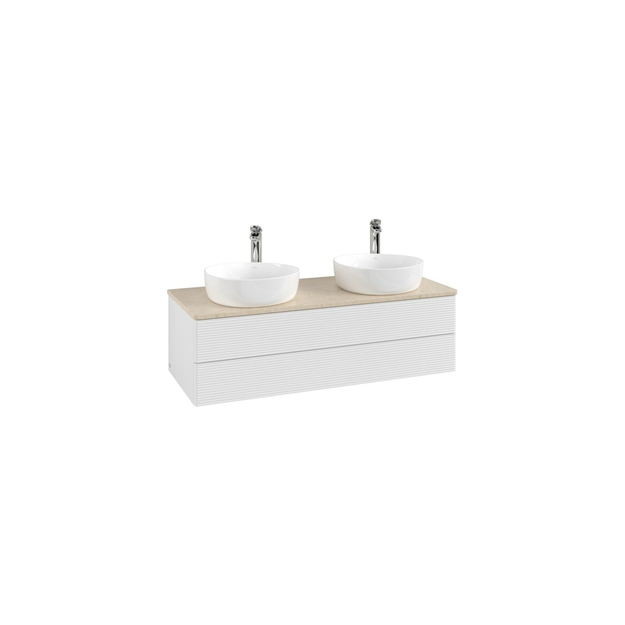 V&B Waschtischunterschrank mit Frontstruktur, mit Beleuchtung Antao 120x36x50cm, HL, WBP botti., glo wh. Lac ; Villeroy & Boch