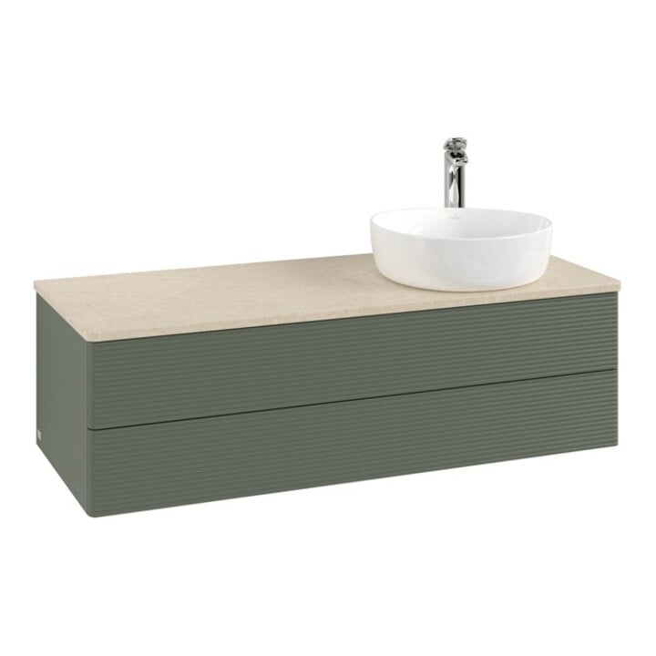 V&B Waschtischunterschrank mit Frontstruktur, mit Beleuchtung Antao 120x36x50cm, HL, WBP botti., le g. m Lac
