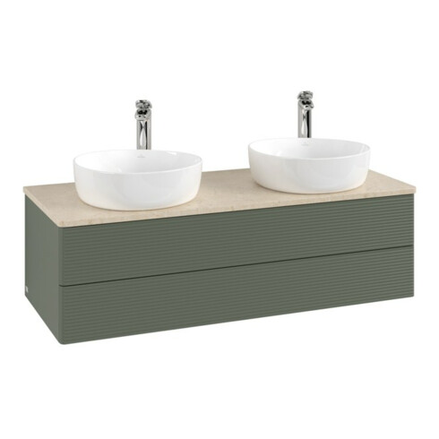 V&B Waschtischunterschrank mit Frontstruktur, mit Beleuchtung Antao 120x36x50cm, HL, WBP botti., le g. m Lac