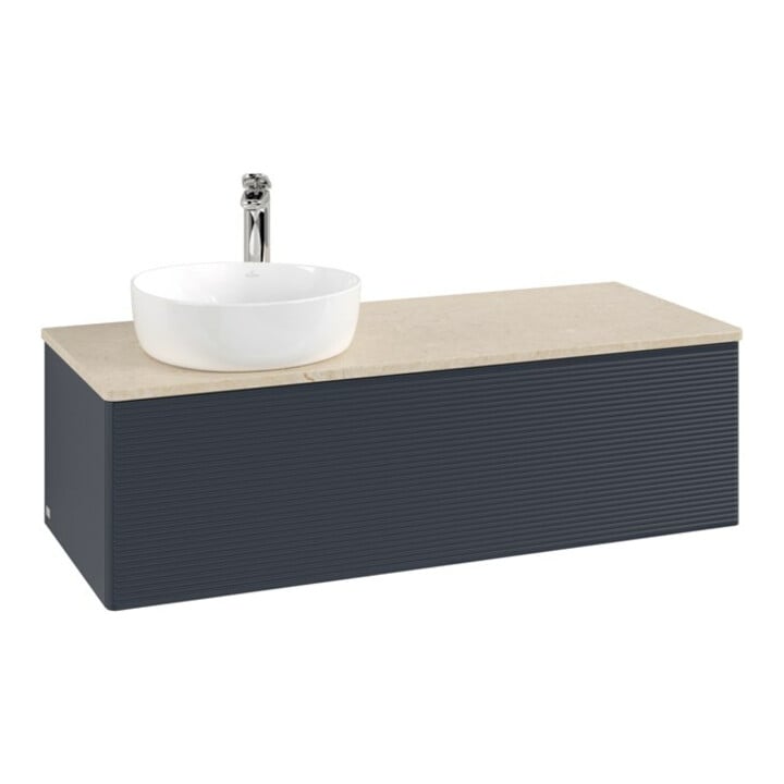 V&B Waschtischunterschrank mit Frontstruktur, mit Beleuchtung Antao 120x36x50cm, HL, WBP botti., md b m Lac