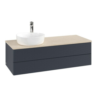 V&B Waschtischunterschrank mit Frontstruktur, mit Beleuchtung Antao 120x36x50cm, HL, WBP botti., md b m Lac