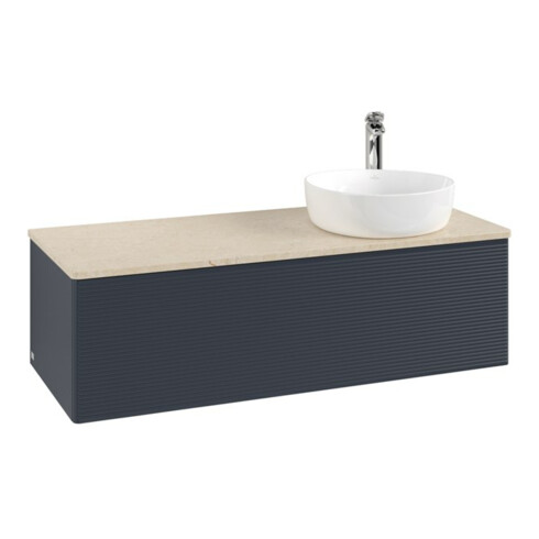 V&B Waschtischunterschrank mit Frontstruktur, mit Beleuchtung Antao 120x36x50cm, HL, WBP botti., md b m Lac