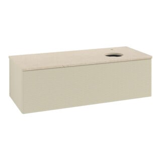 V&B Waschtischunterschrank mit Frontstruktur, mit Beleuchtung Antao 120x36x50cm, HL, WBP botti., si Gr m Lac