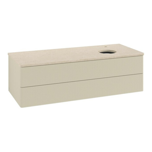 V&B Waschtischunterschrank mit Frontstruktur, mit Beleuchtung Antao 120x36x50cm, HL, WBP botti., si Gr m Lac