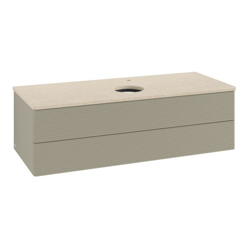 V&B Waschtischunterschrank mit Frontstruktur, mit Beleuchtung Antao 120x36x50cm, HL, WBP botti., st Gr m Lac