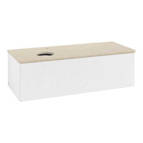 V&B Waschtischunterschrank mit Frontstruktur, mit Beleuchtung Antao 120x36x50cm, HL, WBP botti., wh. m Lac