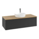 V&B Waschtischunterschrank mit Frontstruktur, mit Beleuchtung Antao 120x36x50cm, HL, WBP hon. Oa, bla m Lac-1