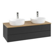 V&B Waschtischunterschrank mit Frontstruktur, mit Beleuchtung Antao 120x36x50cm, HL, WBP hon. Oa, bla m Lac