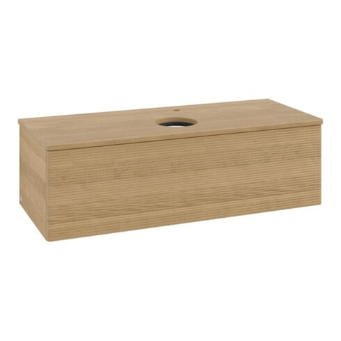 V&B Waschtischunterschrank mit Frontstruktur, mit Beleuchtung Antao 120x36x50cm, HL, WBP hon. Oa, hon. Oa