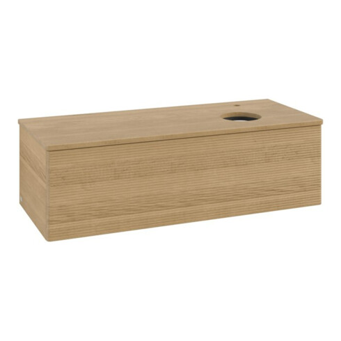 V&B Waschtischunterschrank mit Frontstruktur, mit Beleuchtung Antao 120x36x50cm, HL, WBP hon. Oa, hon. Oa