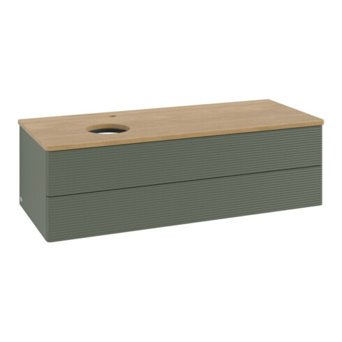 V&B Waschtischunterschrank mit Frontstruktur, mit Beleuchtung Antao 120x36x50cm, HL, WBP hon. Oa, le g. m La