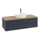 V&B Waschtischunterschrank mit Frontstruktur, mit Beleuchtung Antao 120x36x50cm, HL, WBP hon. Oa, md b m Lac-1