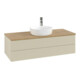 V&B Waschtischunterschrank mit Frontstruktur, mit Beleuchtung Antao 120x36x50cm, HL, WBP hon. Oa, si G m Lac-1