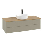 V&B Waschtischunterschrank mit Frontstruktur, mit Beleuchtung Antao 120x36x50cm, HL, WBP hon. Oa, st G m Lac