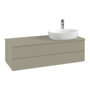 V&B Waschtischunterschrank mit Frontstruktur, mit Beleuchtung Antao 120x36x50cm, HL, WBP Lac, md bl. m Lac