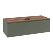 V&B Waschtischunterschrank mit Frontstruktur, mit Beleuchtung Antao 120x36x50cm, HL, WBP w wa, le gre. m Lac