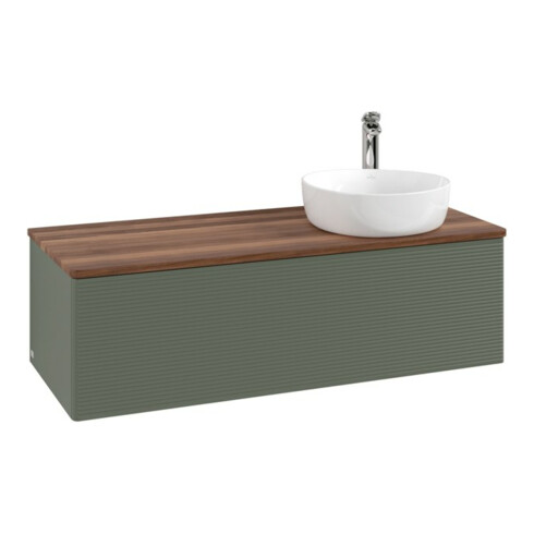 V&B Waschtischunterschrank mit Frontstruktur, mit Beleuchtung Antao 120x36x50cm, HL, WBP w wa, le gre. m Lac