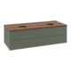 V&B Waschtischunterschrank mit Frontstruktur, mit Beleuchtung Antao 120x36x50cm, HL, WBP w wa, le gre. m Lac-1