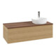 V&B Waschtischunterschrank mit Frontstruktur, mit Beleuchtung Antao 120x36x50cm, HL, WBP w. wal, hon. Oa-4