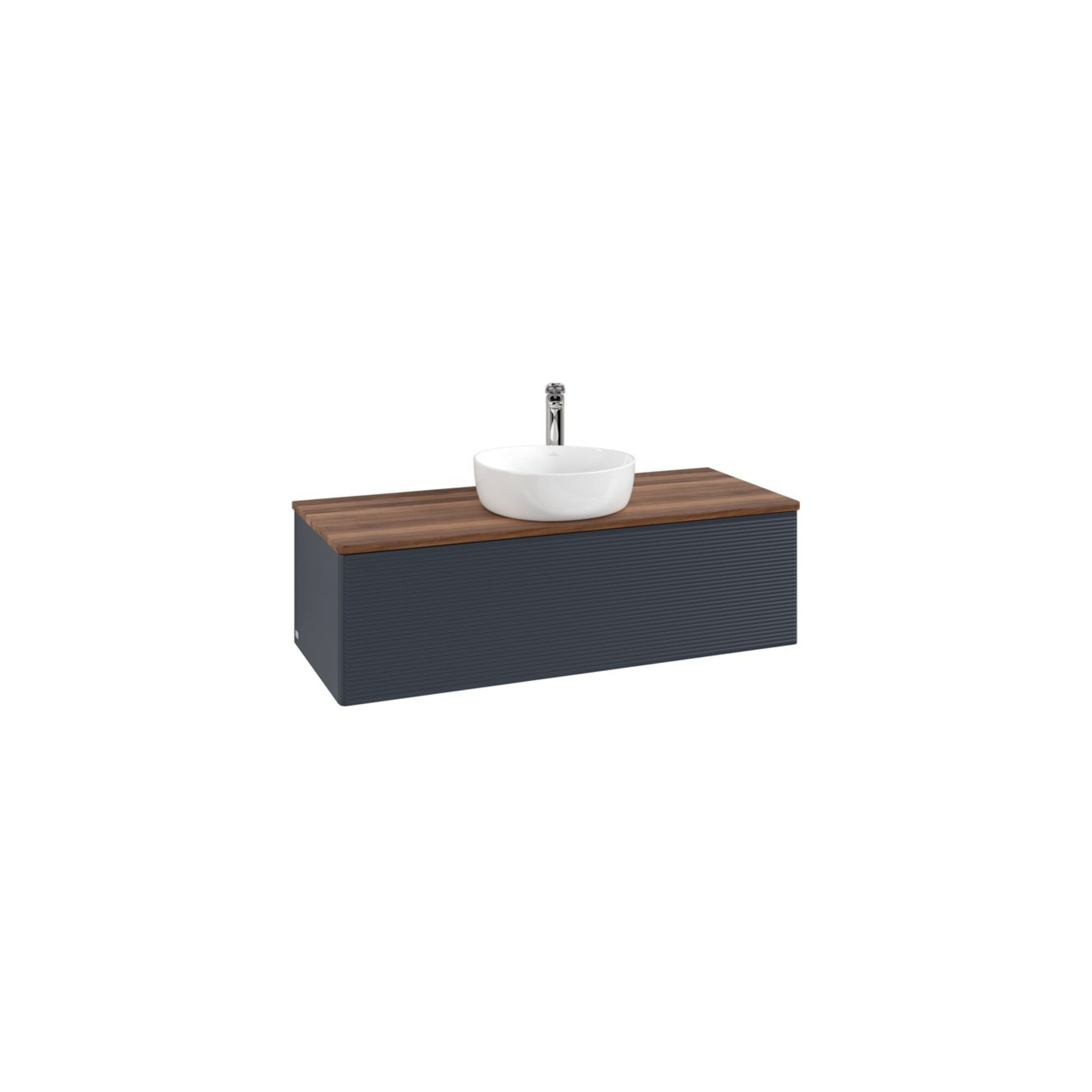 V&B Waschtischunterschrank mit Frontstruktur, mit Beleuchtung Antao 120x36x50cm, HL, WBP w wal, md bl. m Lac ; Villeroy & Boch