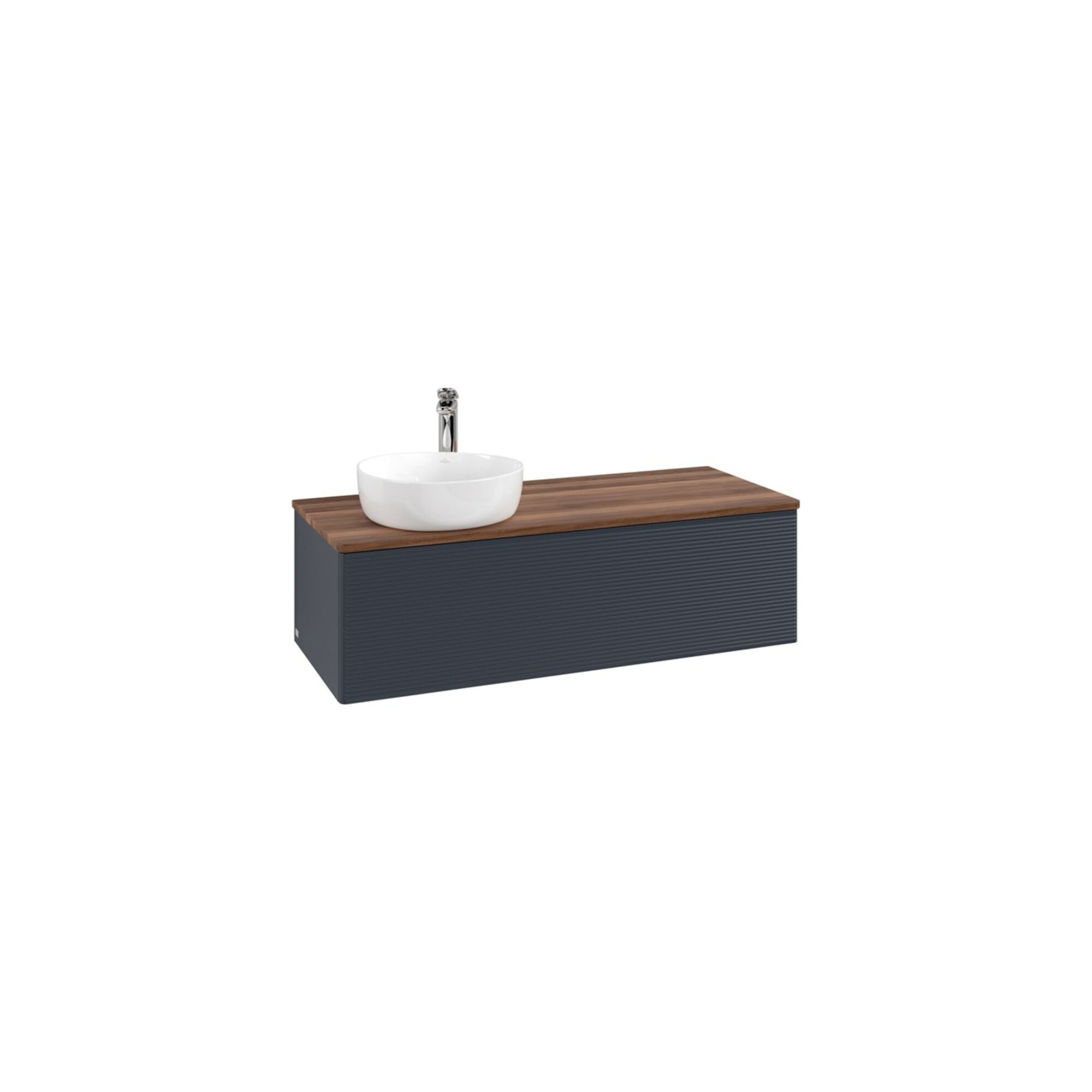 V&B Waschtischunterschrank mit Frontstruktur, mit Beleuchtung Antao 120x36x50cm, HL, WBP w wal, md bl. m Lac ; Villeroy & Boch