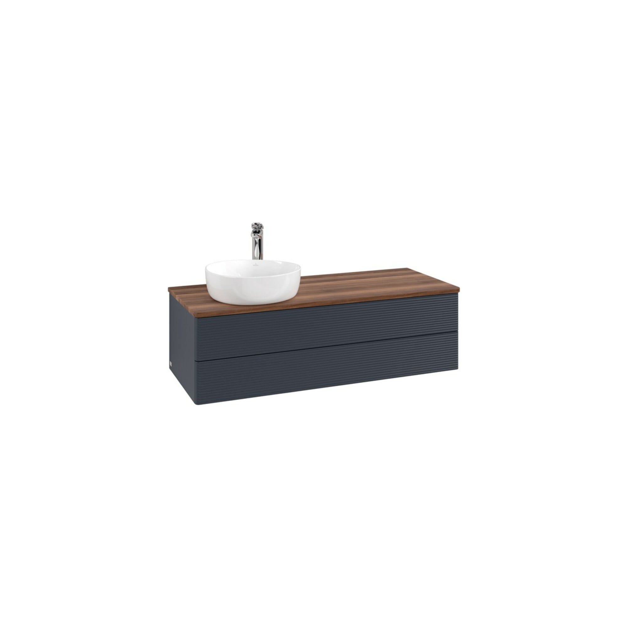 V&B Waschtischunterschrank mit Frontstruktur, mit Beleuchtung Antao 120x36x50cm, HL, WBP w wal, md bl. m Lac ; Villeroy & Boch