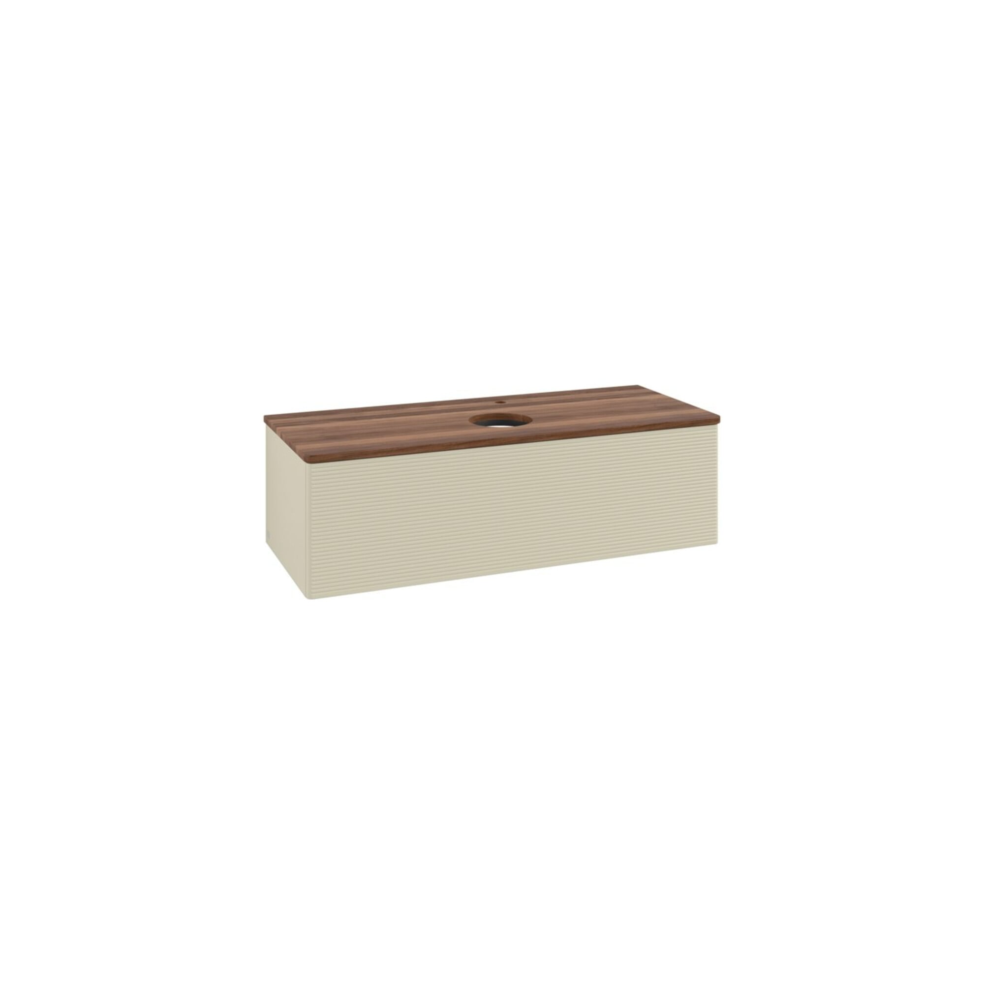 V&B Waschtischunterschrank mit Frontstruktur, mit Beleuchtung Antao 120x36x50cm, HL, WBP w. wal, si Gr m Lac ; Villeroy & Boch