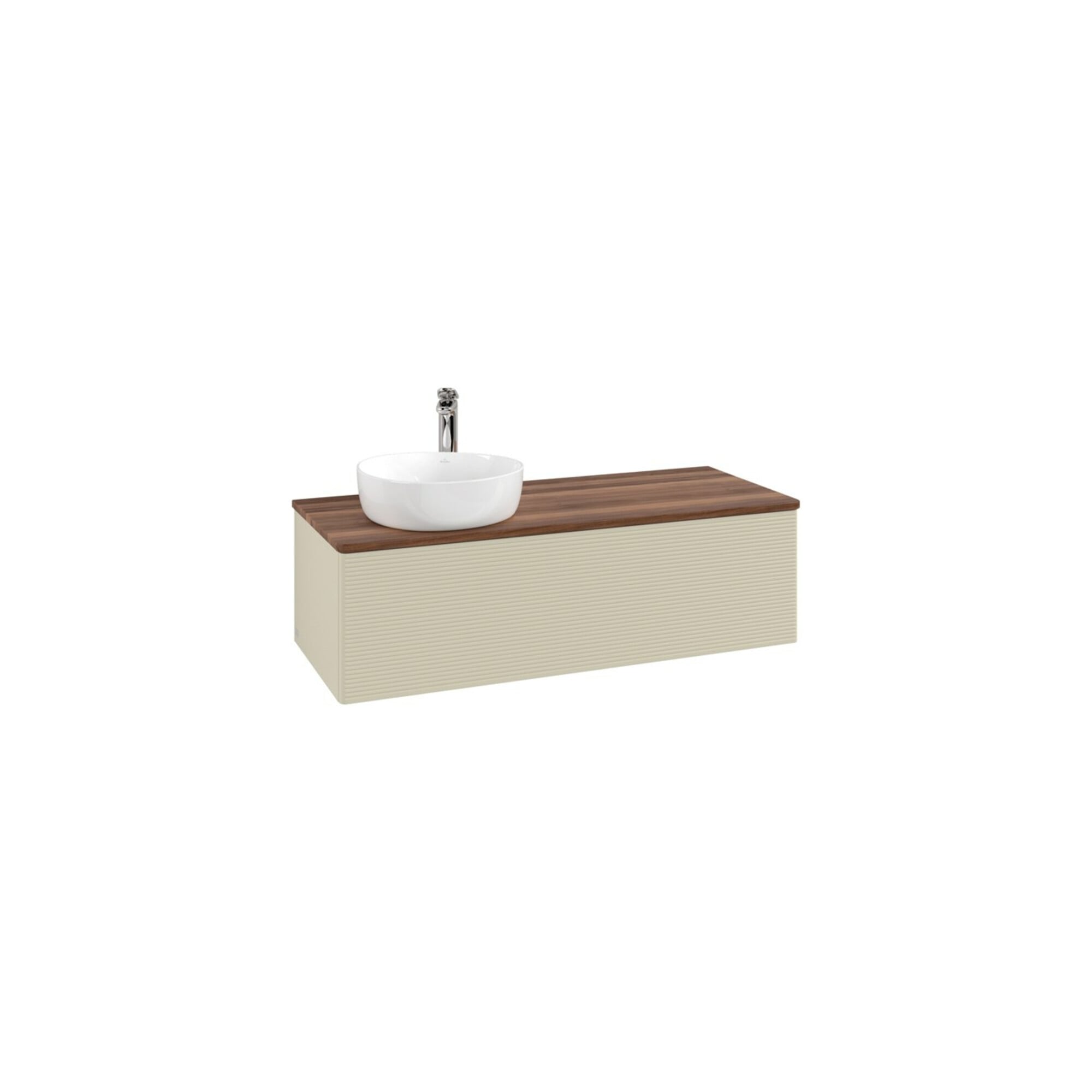 V&B Waschtischunterschrank mit Frontstruktur, mit Beleuchtung Antao 120x36x50cm, HL, WBP w. wal, si Gr m Lac ; Villeroy & Boch