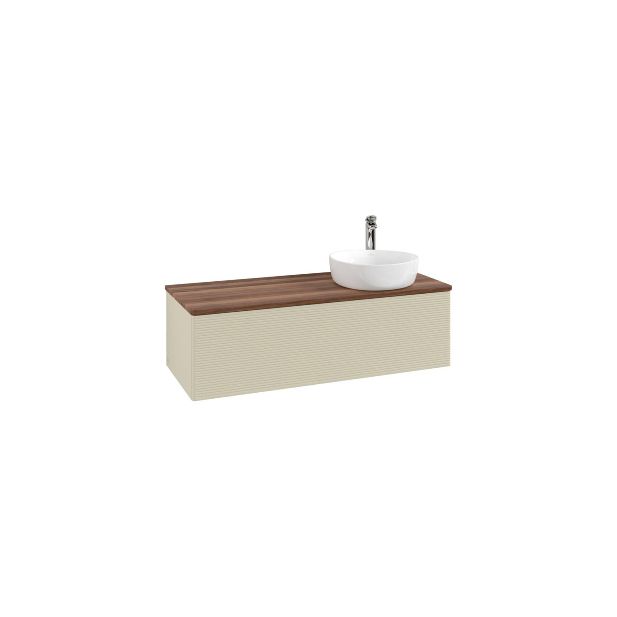 V&B Waschtischunterschrank mit Frontstruktur, mit Beleuchtung Antao 120x36x50cm, HL, WBP w. wal, si Gr m Lac ; Villeroy & Boch