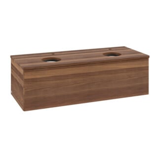 V&B Waschtischunterschrank mit Frontstruktur, mit Beleuchtung Antao 120x36x50cm, HL, WBP w. wal, w. wal