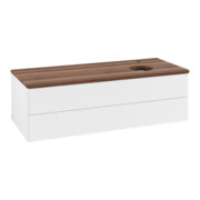 V&B Waschtischunterschrank mit Frontstruktur, mit Beleuchtung Antao 120x36x50cm, HL, WBP w. wal, wh. m Lac