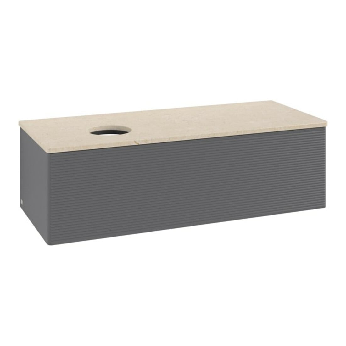 V&B Waschtischunterschrank mit Frontstruktur, mit Beleuchtung Antao 120x36x50cm, WBP botti., Anthrac. m Lac