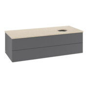 V&B Waschtischunterschrank mit Frontstruktur, mit Beleuchtung Antao 120x36x50cm, WBP botti., Anthrac. m Lac-3