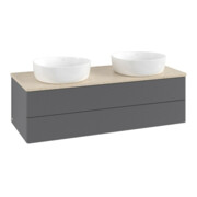 V&B Waschtischunterschrank mit Frontstruktur, mit Beleuchtung Antao 120x36x50cm, WBP botti., Anthrac. m Lac