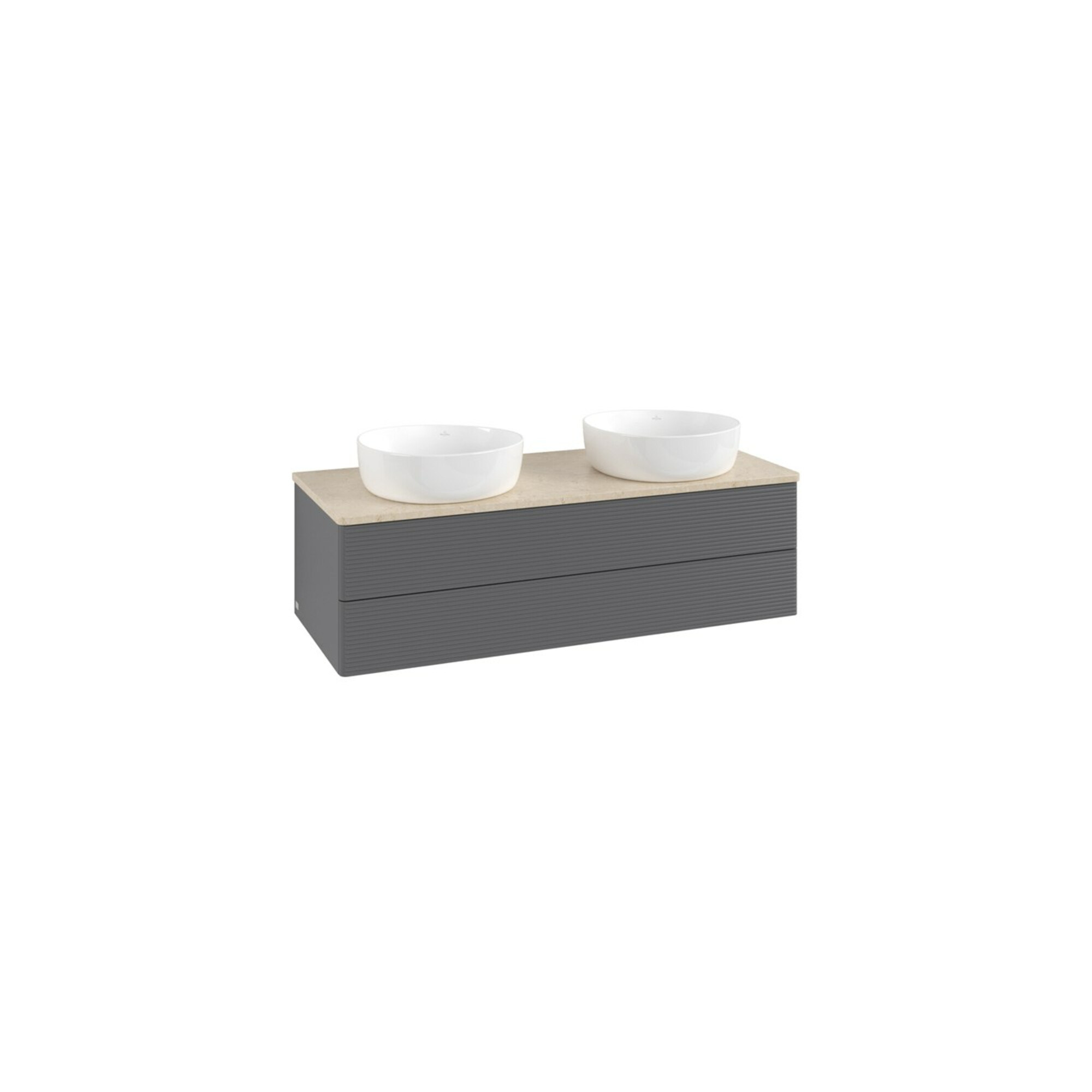 V&B Waschtischunterschrank mit Frontstruktur, mit Beleuchtung Antao 120x36x50cm, WBP botti., Anthrac. m Lac ; Villeroy & Boch