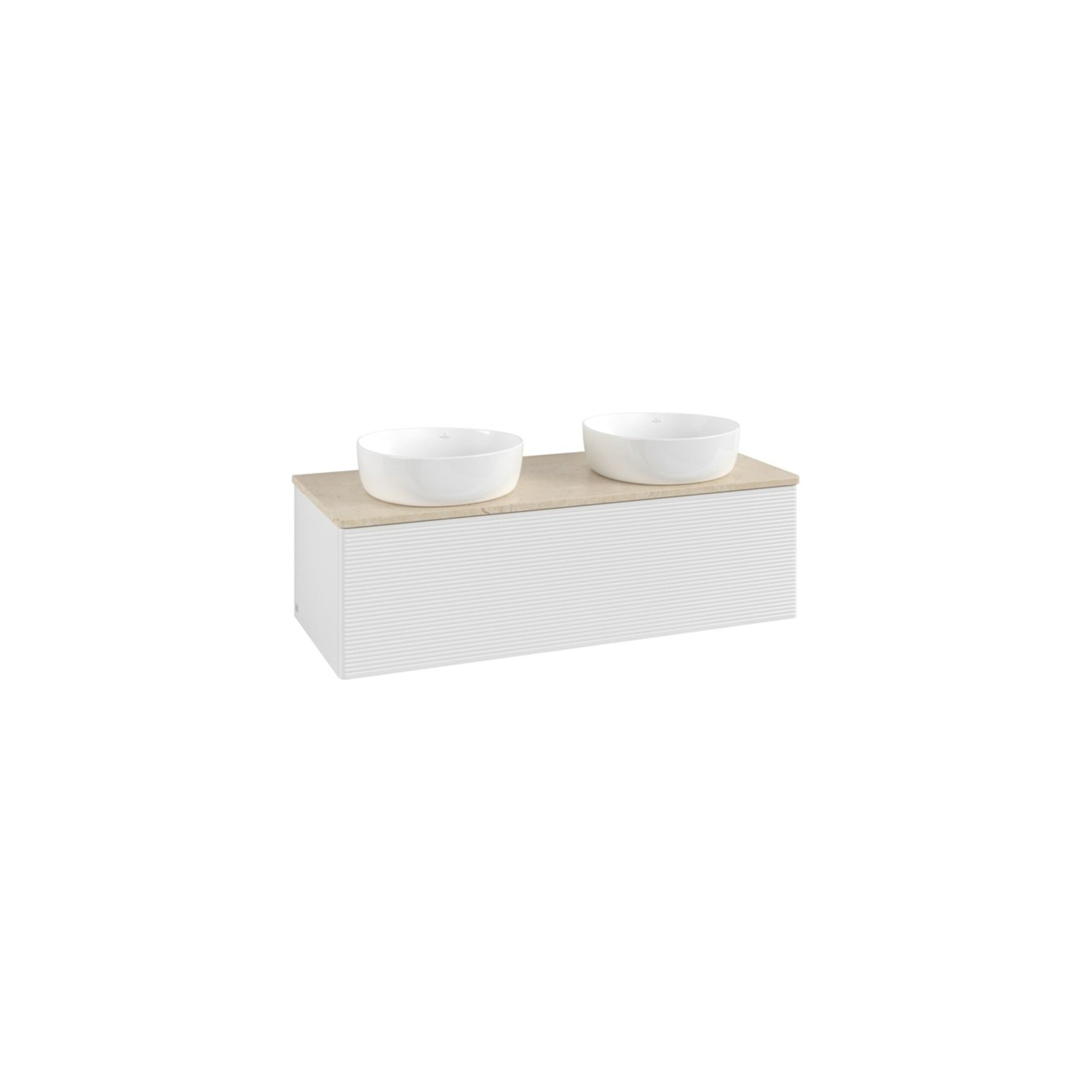 V&B Waschtischunterschrank mit Frontstruktur, mit Beleuchtung Antao 120x36x50cm, WBP botti., glo wh. Lac ; Villeroy & Boch