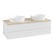 V&B Waschtischunterschrank mit Frontstruktur, mit Beleuchtung Antao 120x36x50cm, WBP botti., glo wh. Lac