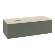 V&B Waschtischunterschrank mit Frontstruktur, mit Beleuchtung Antao 120x36x50cm, WBP botti., lea gre. m Lac