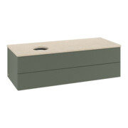 V&B Waschtischunterschrank mit Frontstruktur, mit Beleuchtung Antao 120x36x50cm, WBP botti., lea gre. m Lac