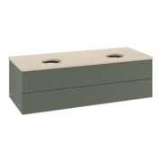 V&B Waschtischunterschrank mit Frontstruktur, mit Beleuchtung Antao 120x36x50cm, WBP botti., lea gre. m Lac