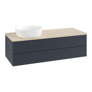 V&B Waschtischunterschrank mit Frontstruktur, mit Beleuchtung Antao 120x36x50cm, WBP botti., md bl. m Lac