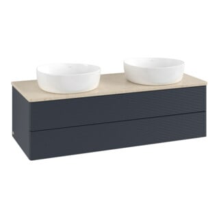 V&B Waschtischunterschrank mit Frontstruktur, mit Beleuchtung Antao 120x36x50cm, WBP botti., md bl. m Lac