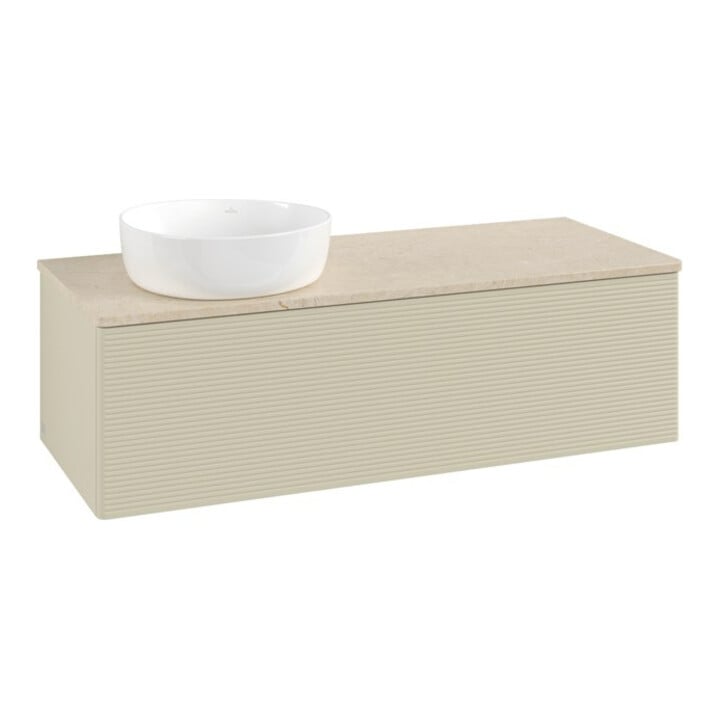 V&B Waschtischunterschrank mit Frontstruktur, mit Beleuchtung Antao 120x36x50cm, WBP botti., si Gr m Lac