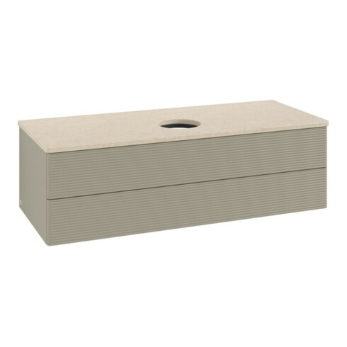 V&B Waschtischunterschrank mit Frontstruktur, mit Beleuchtung Antao 120x36x50cm, WBP botti., st. Gr m Lac