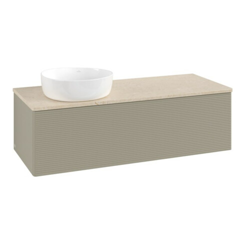V&B Waschtischunterschrank mit Frontstruktur, mit Beleuchtung Antao 120x36x50cm, WBP botti., st. Gr m Lac