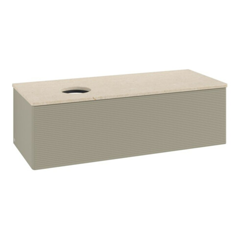 V&B Waschtischunterschrank mit Frontstruktur, mit Beleuchtung Antao 120x36x50cm, WBP botti., st. Gr m Lac