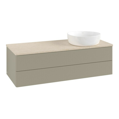 V&B Waschtischunterschrank mit Frontstruktur, mit Beleuchtung Antao 120x36x50cm, WBP botti., st. Gr m Lac