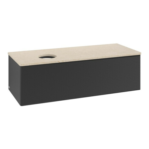 V&B Waschtischunterschrank mit Frontstruktur, mit Beleuchtung Antao 120x36x50cm, WBP-farbe botti., bla m Lac