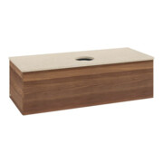 V&B Waschtischunterschrank mit Frontstruktur, mit Beleuchtung Antao 120x36x50cm, WBP-farbe botti., w. walnut